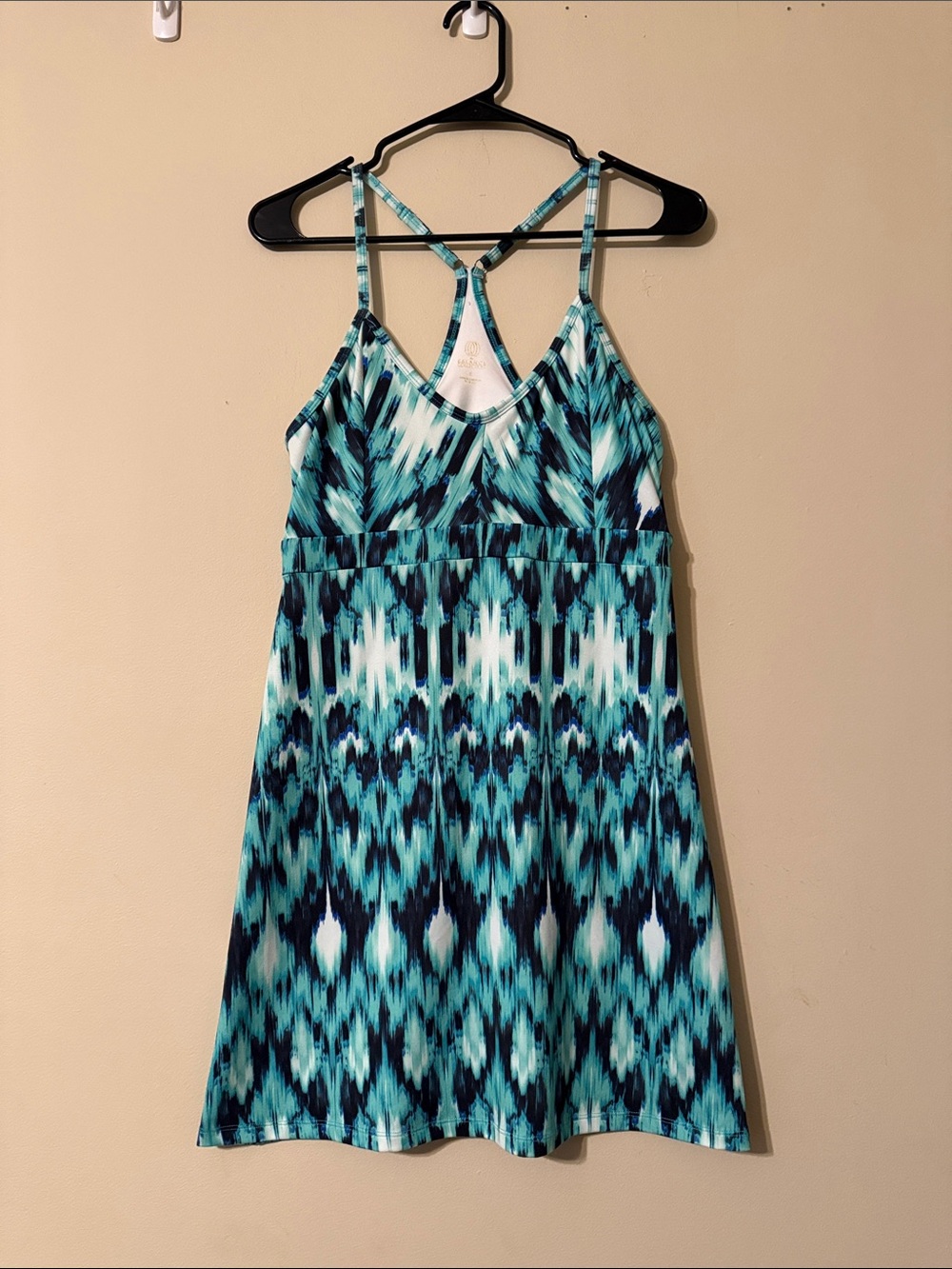 Balance Collection Sleeveless Teal Patterned Stretch Dress